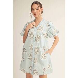 NEW JODIFL 3d floral pattern lovely dress in blue